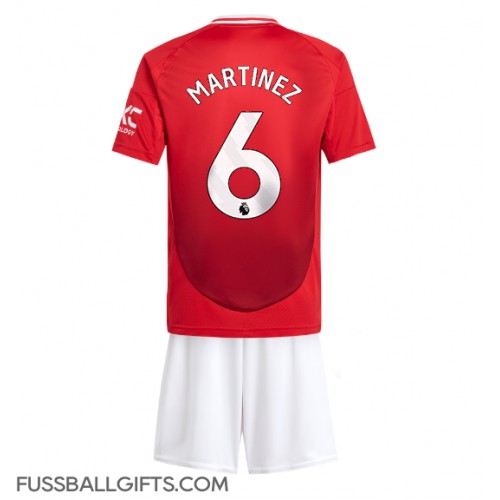 Manchester United Lisandro Martinez #6 Fußballbekleidung Heimtrikot Kinder 2024-25 Kurzarm (+ kurze hosen)